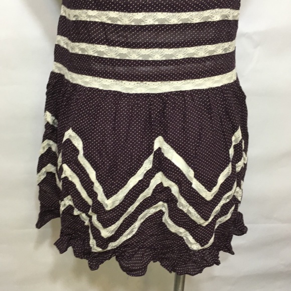FREE PEOPLE LACE VOILE PURPLE TRAPEZE SLIP DRESS - Picture 6 of 8